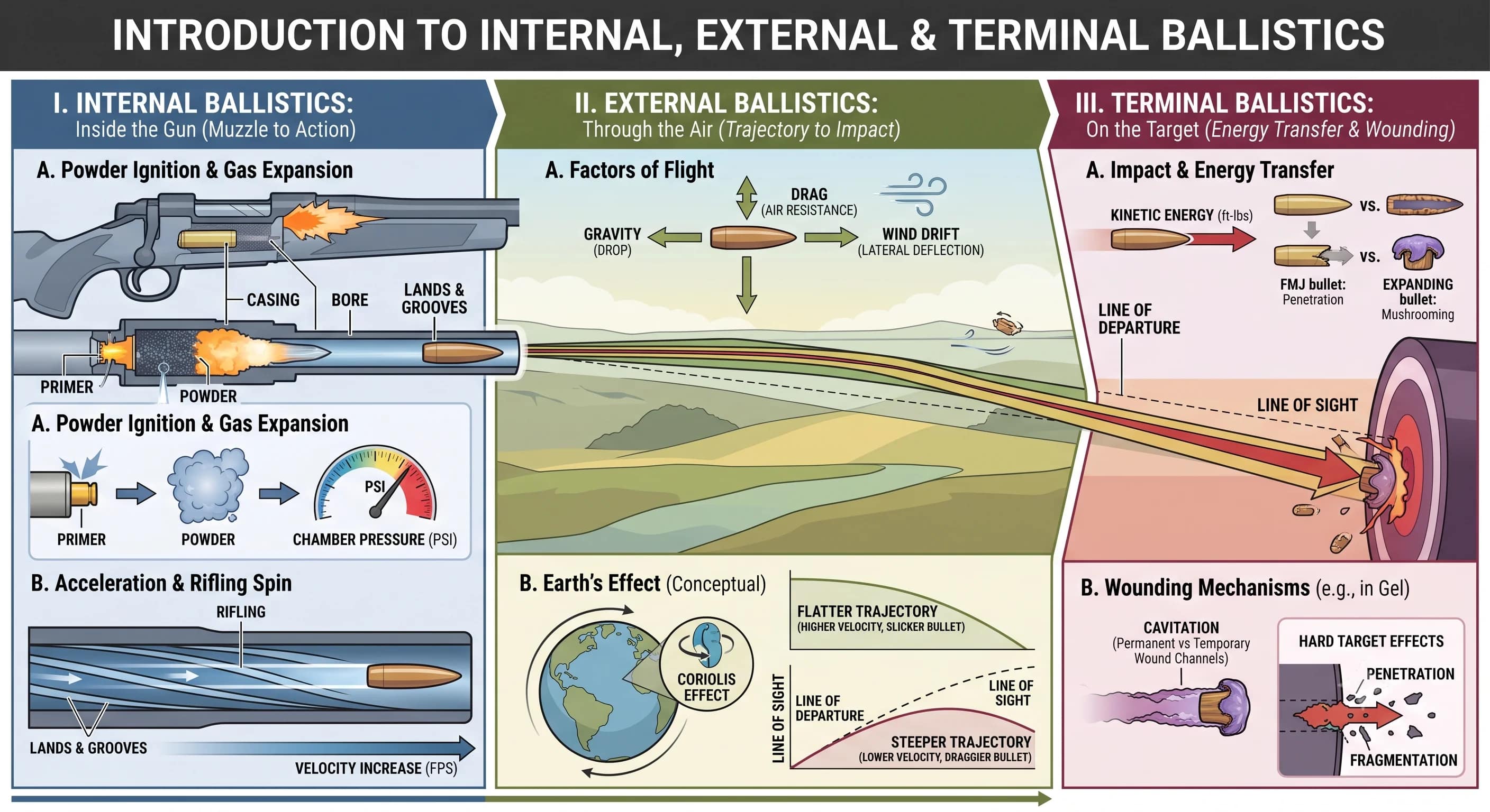 Introduction to Internal, External & Terminal Ballistics